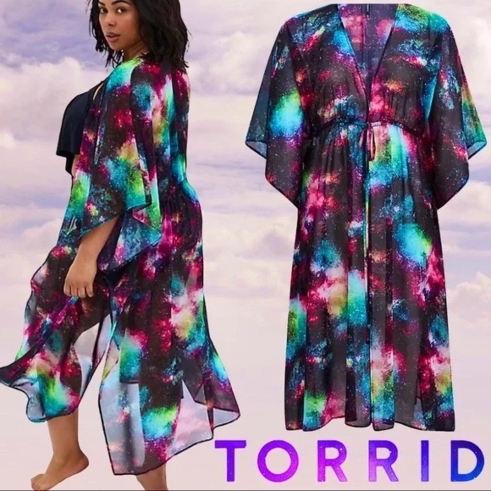 Torrid Multicolor Galaxy Kimono